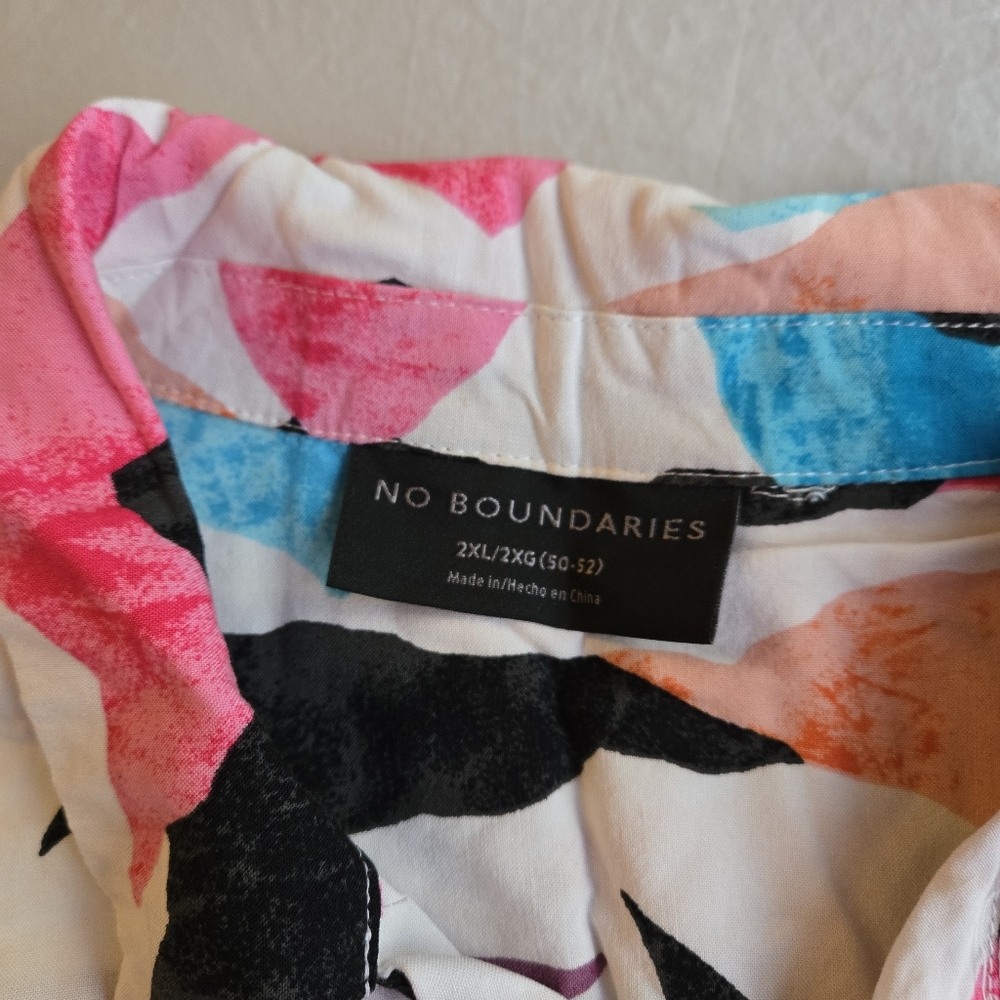 No Boundaries Vintage y2k men's 2xl colorful button down - Picture 2 of 10